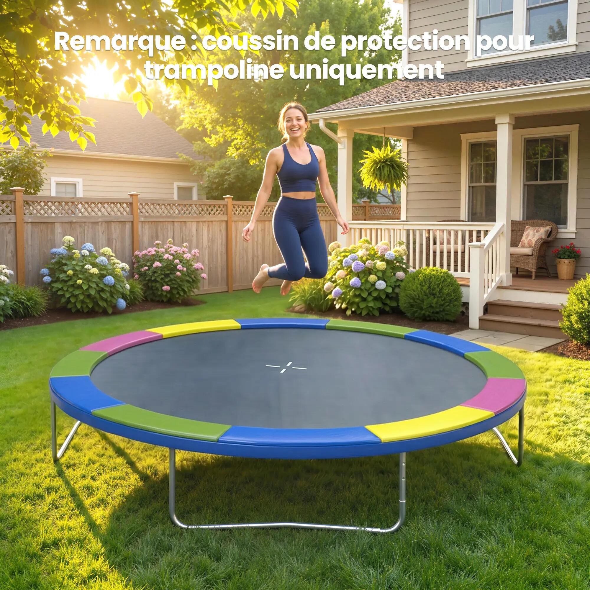 Coussin de protection trampoline 305cm avec cordon élastique résistant aux intem 9/9