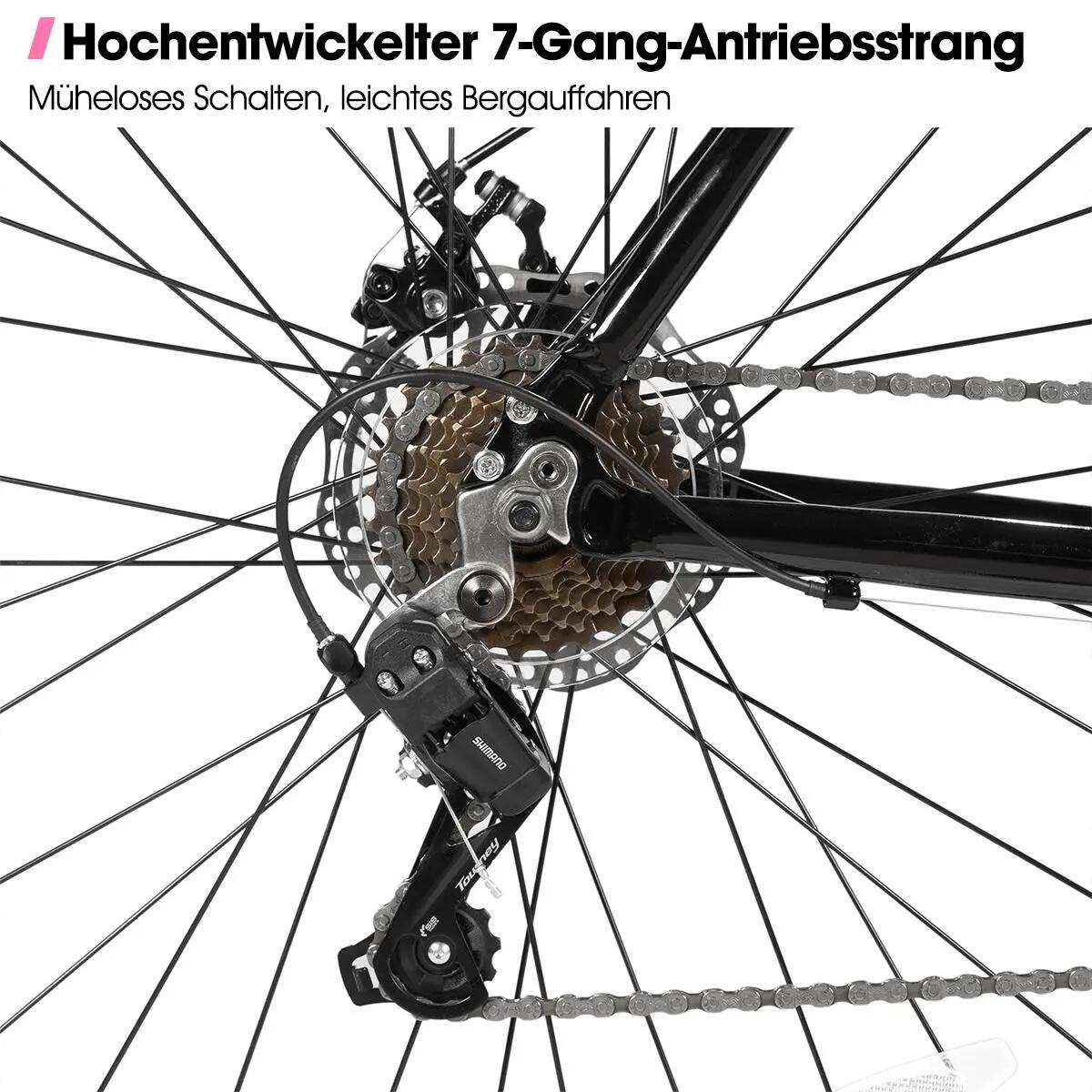 Damen Herren Citybike 28 Zoll 7-Gang Aluminium Scheibenbremse 700C 4/7