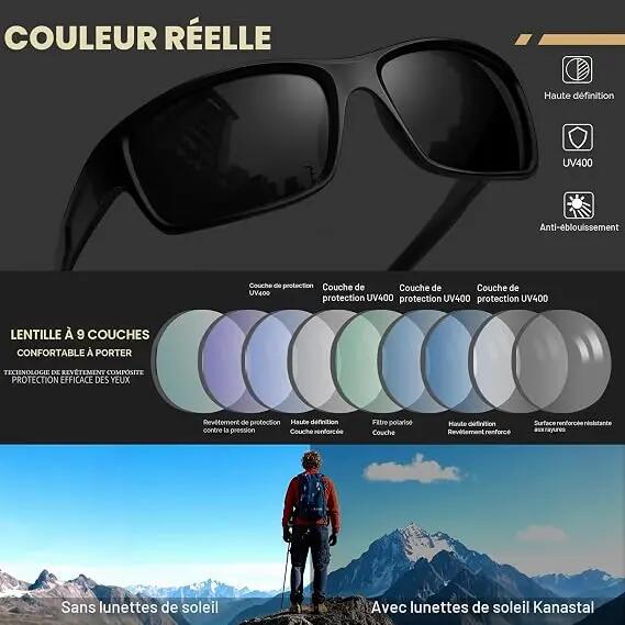 Lunettes de Soleil Sport Homme Femme UV400 3/4