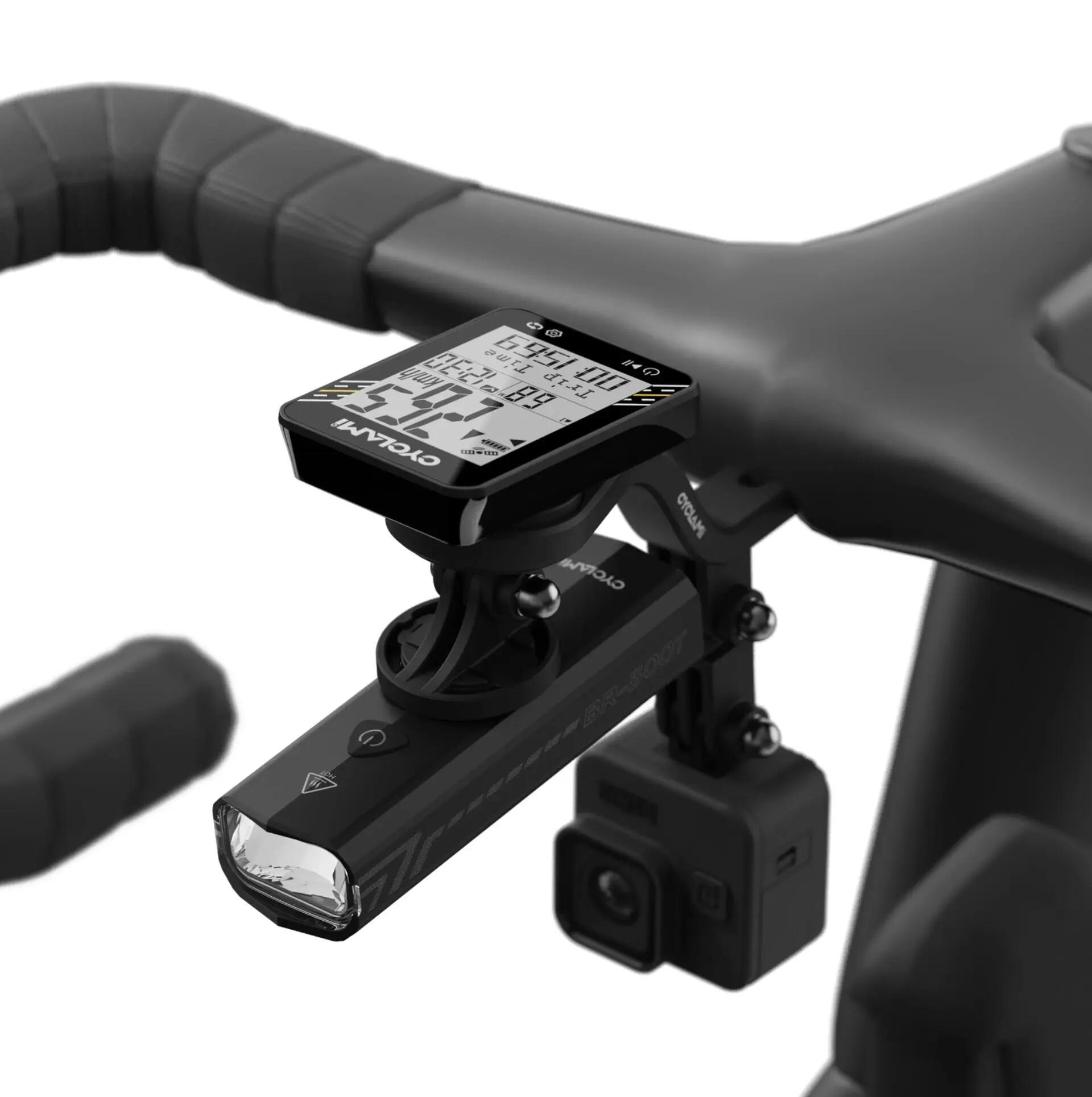 Supporto ciclocomputer GPS multifunzione sotto manubrio integrato - nero 3/5