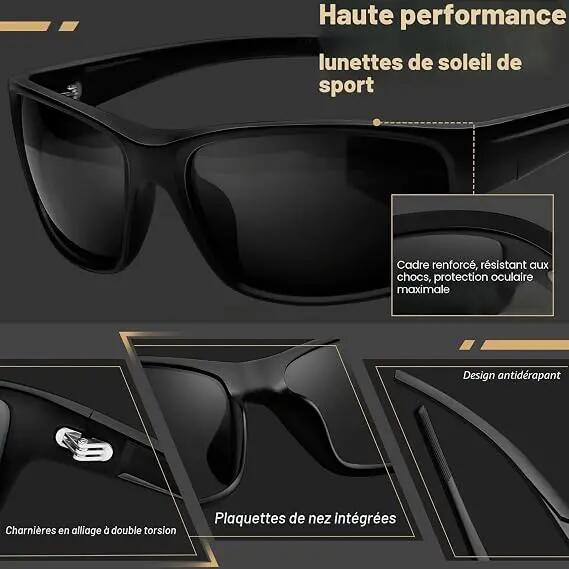 Lunettes de Soleil Sport Homme Femme UV400 2/4