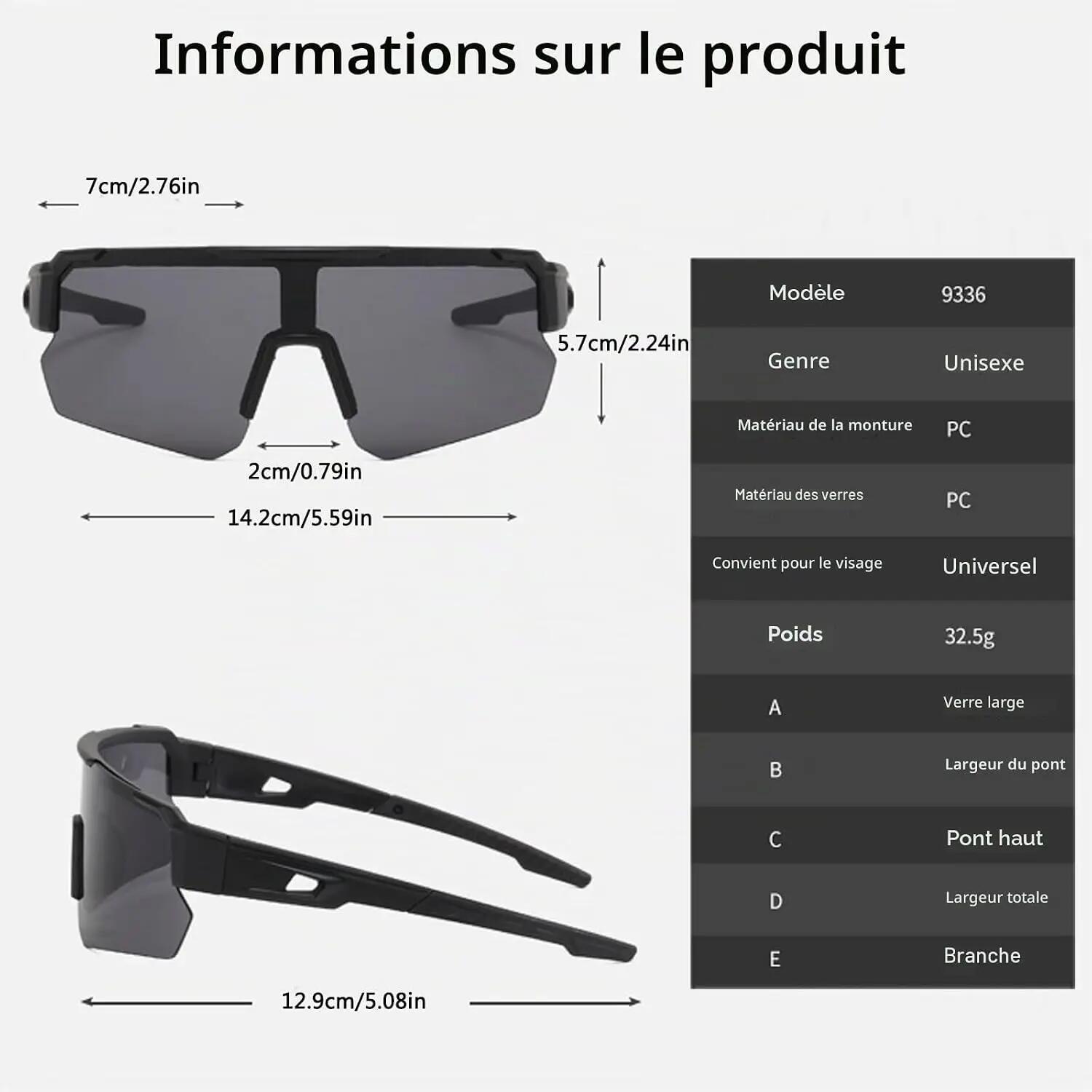 Lunettes de soleil de sport polarisées pour hommes et femmes – Protection UV400 2/7