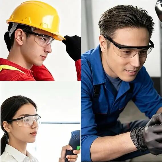 pièces de Lunettes de Protection Travail Anti-Buée Anti-Rayures Transparentes 6/7