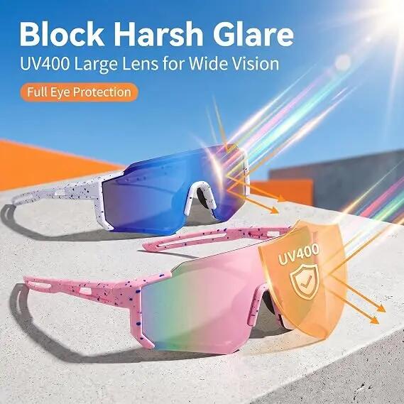 Lunettes de cyclisme pour hommes et femmes, protection UV400, lunettes de course 3/7