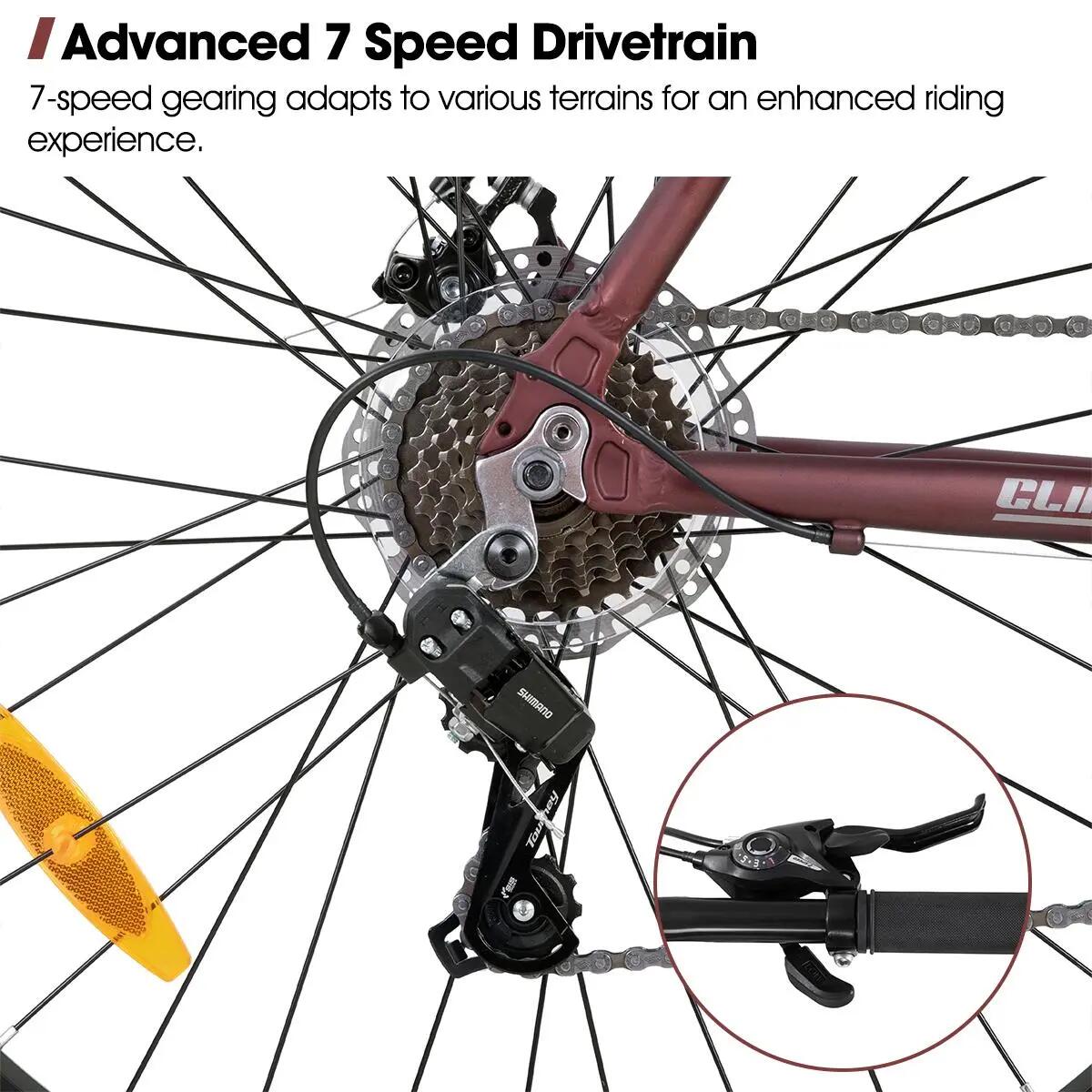 Damen Herren Trekkingrad 28 Zoll 7-Gang Aluminium Scheibenbremse Clifford 3/7
