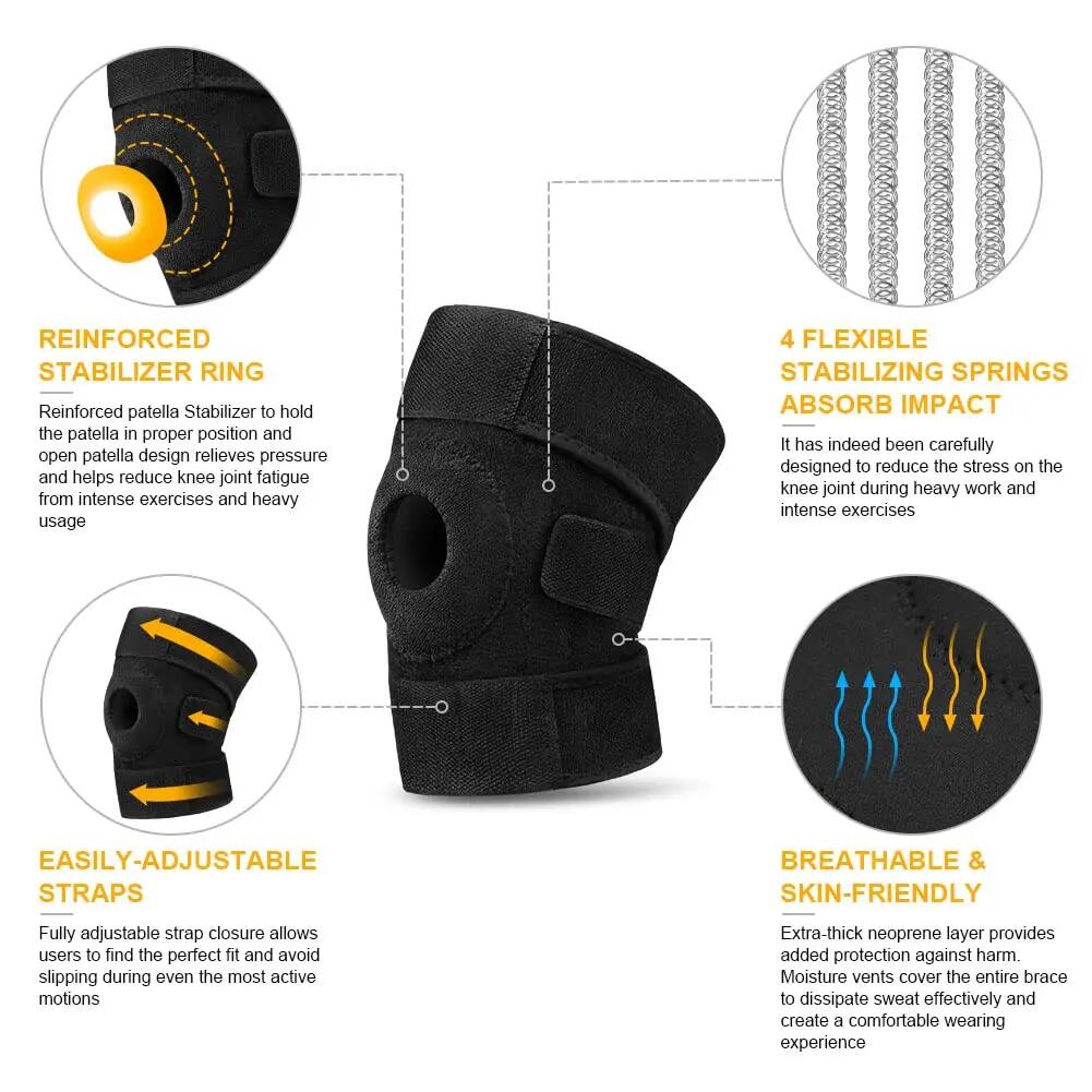 lot the 2 Genouillère de sport avec stabilisateurs latéraux et coussinets en cao 3/8