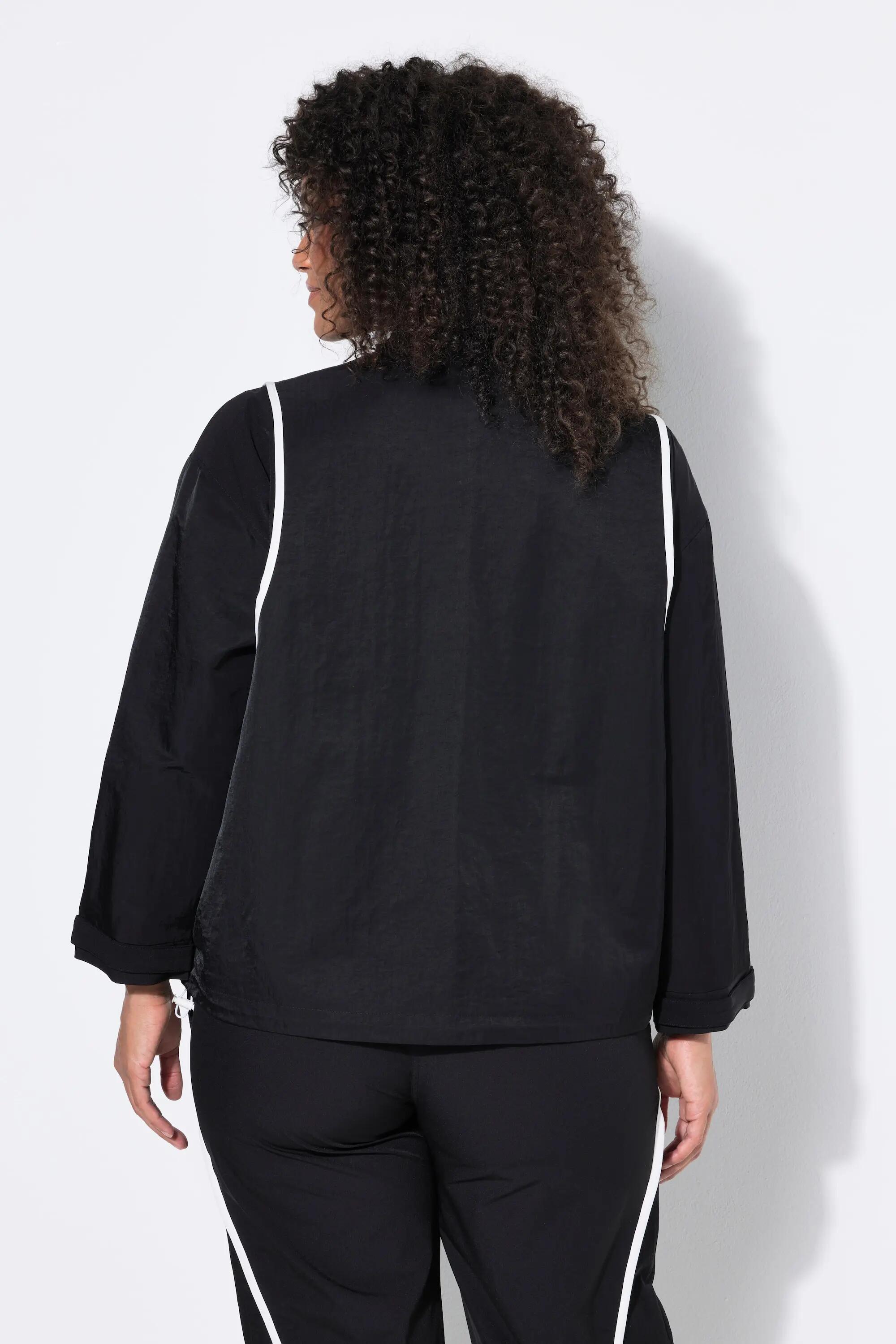 Dames Trainingsjack sierpaspels oversized opstaande kraag lange mouwen 2/11