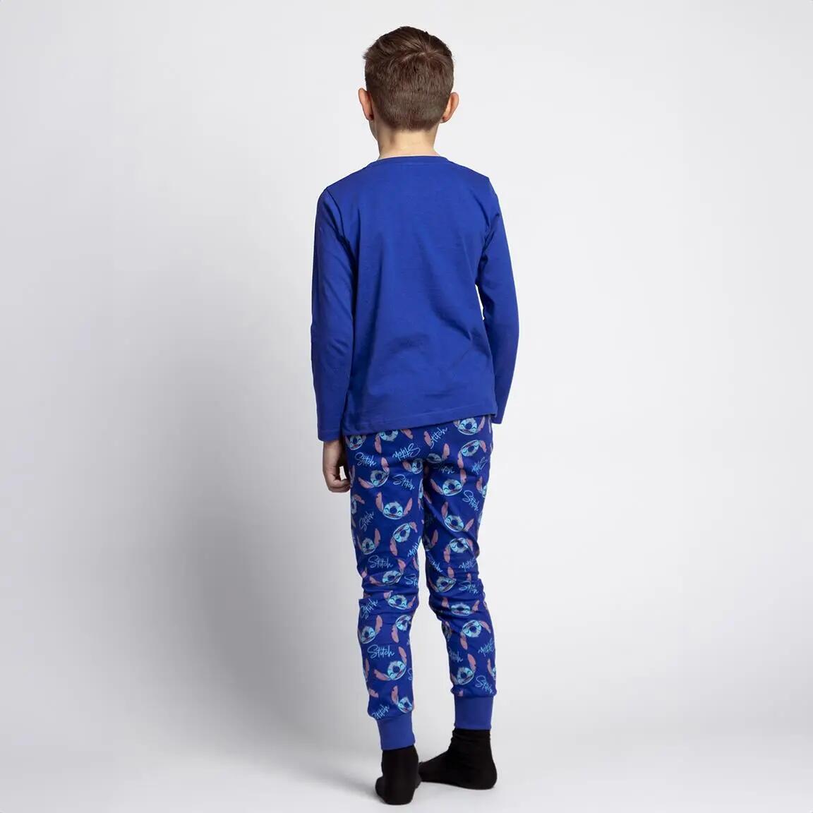 Pyjama Long Enfant Stitch Deux Pièces en Coton Bleu Marine 5/6