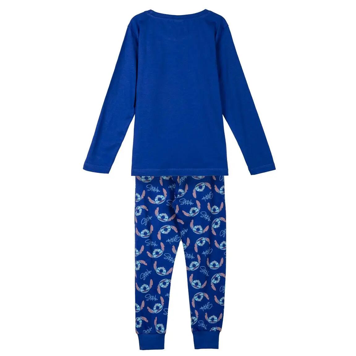 Pyjama Long Enfant Stitch Deux Pièces en Coton Bleu Marine 2/6