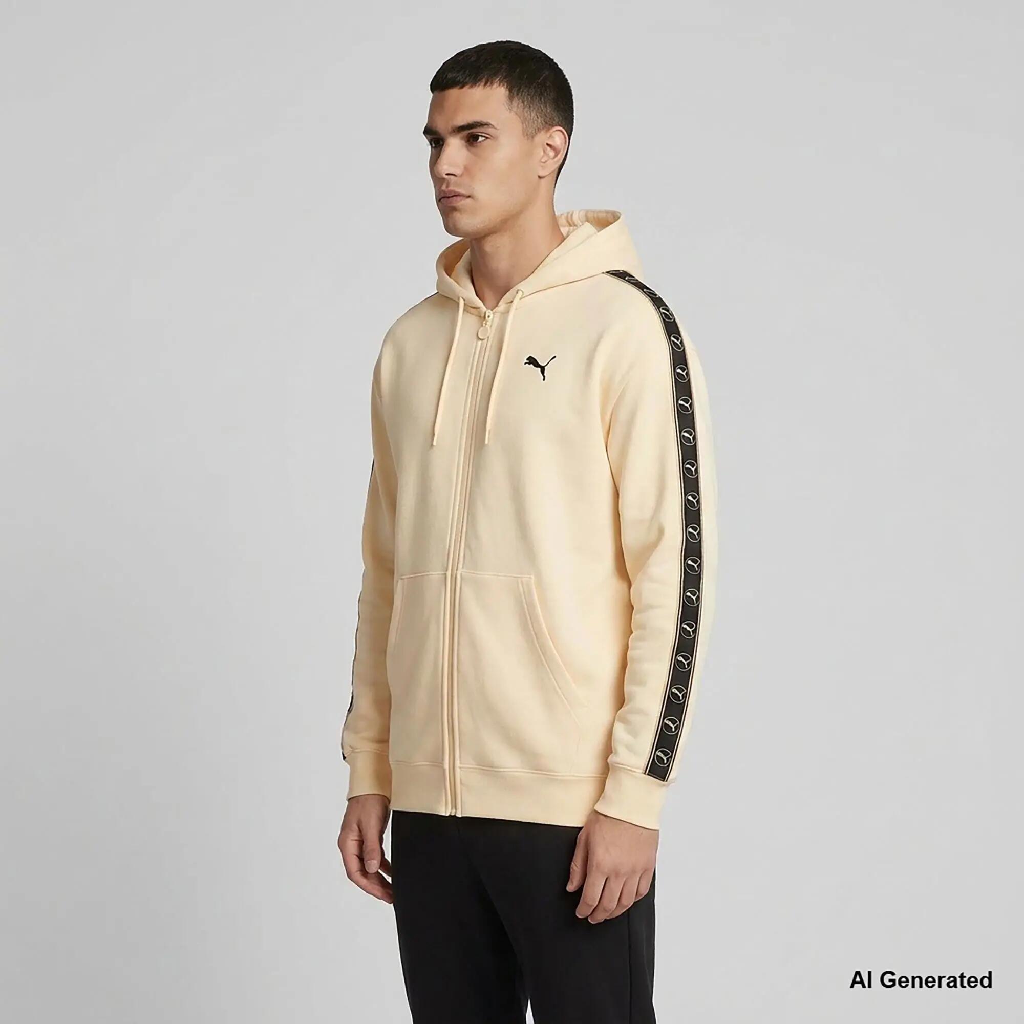 Sweatshirt Puma Ess Elevated Tape Relaxed Full-Zip Hoodie Fl Adulte 4/5