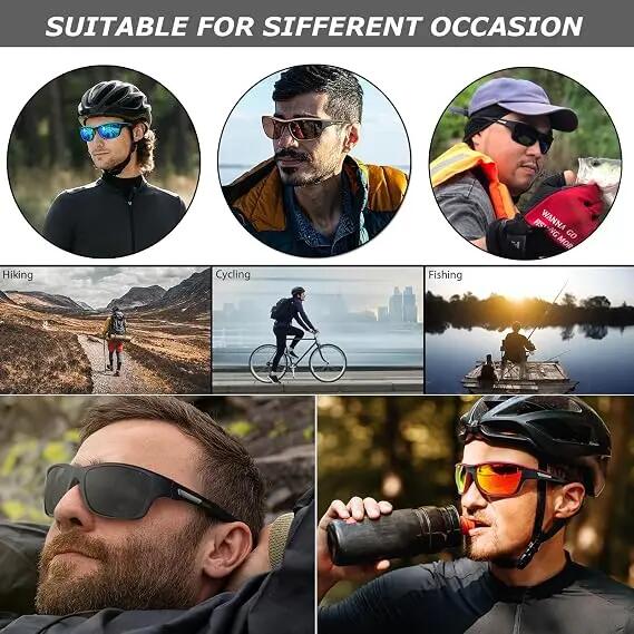 Lunettes de soleil sportives Perfectmiaoxuan pour hommes et femmes, polarisées, 6/6
