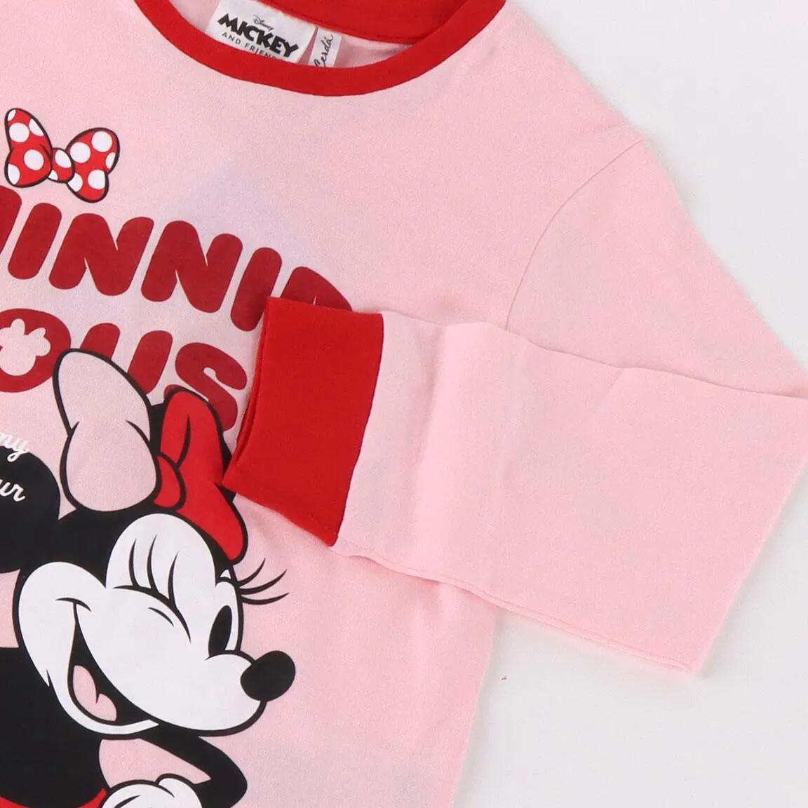 Pyjama Lang Kinder Minnie Tweedelig van Katoen en Polyester Roze 3/4