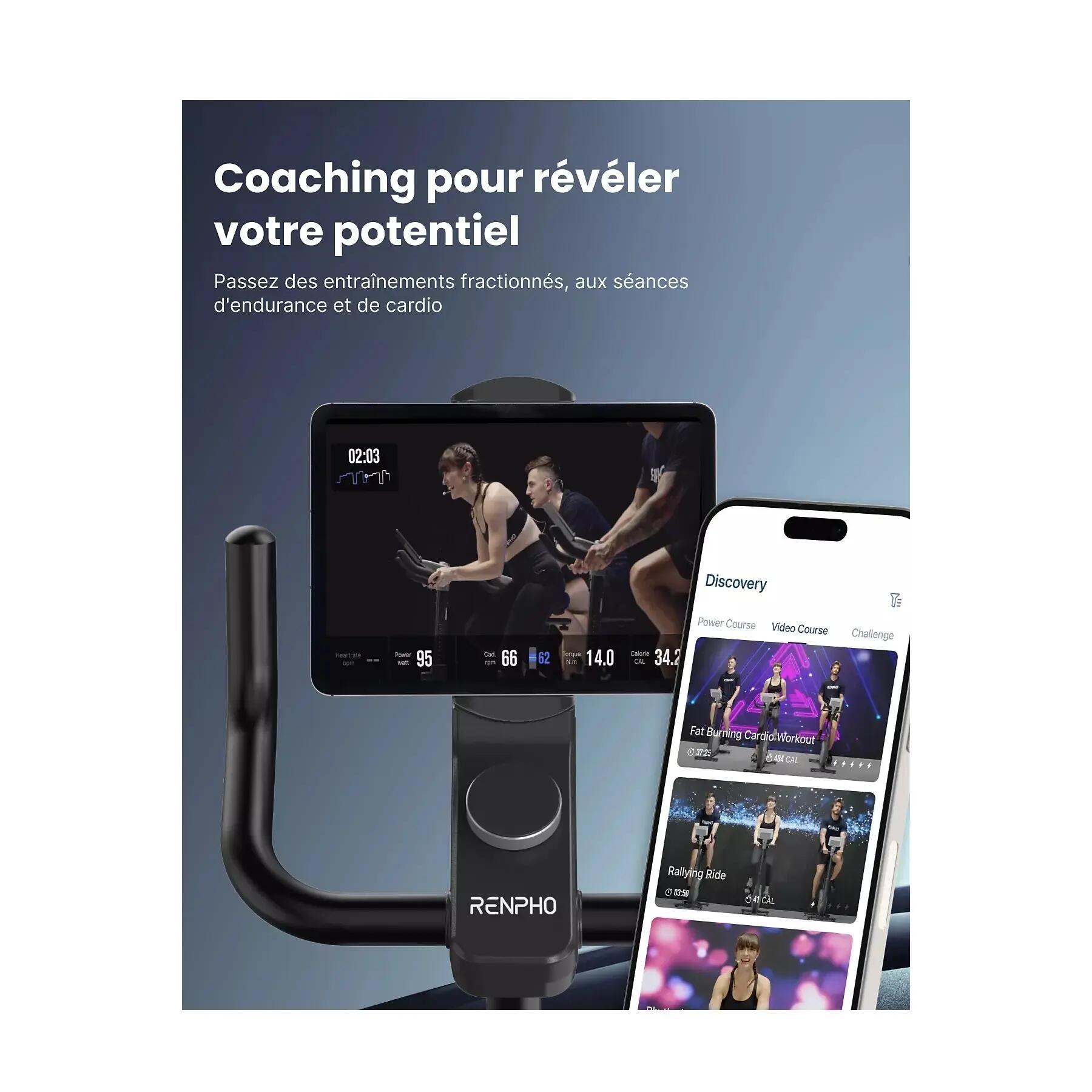 RENPHO - Vélo d'appartement connecté AI Smart Bike 3/4