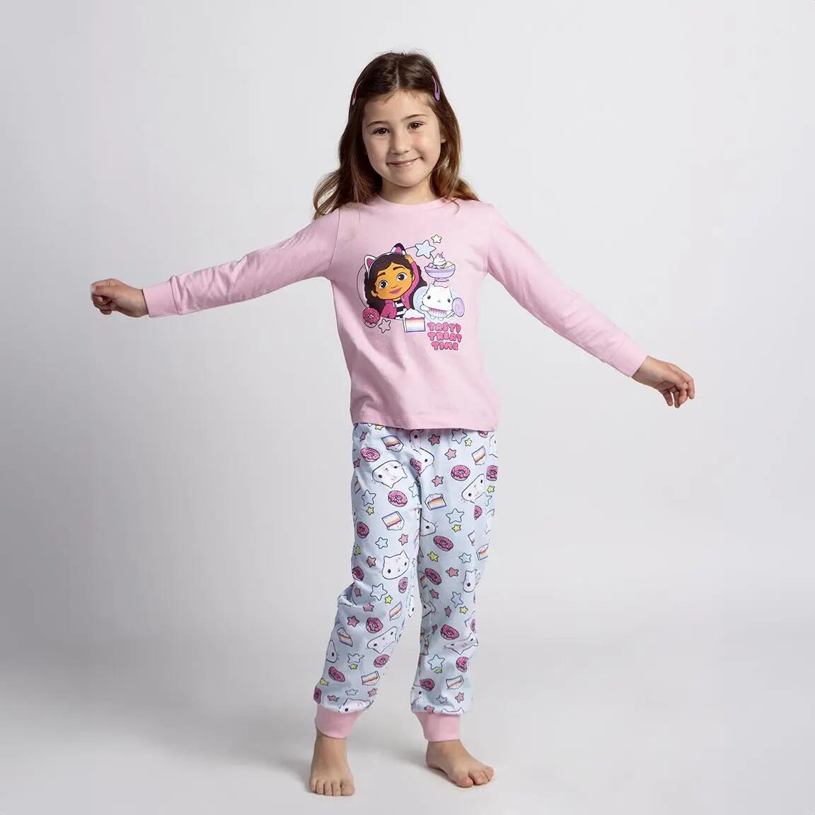 Pyjama Long Enfant Gabby's Dollhouse Deux Pièces en Coton Rose 4/6