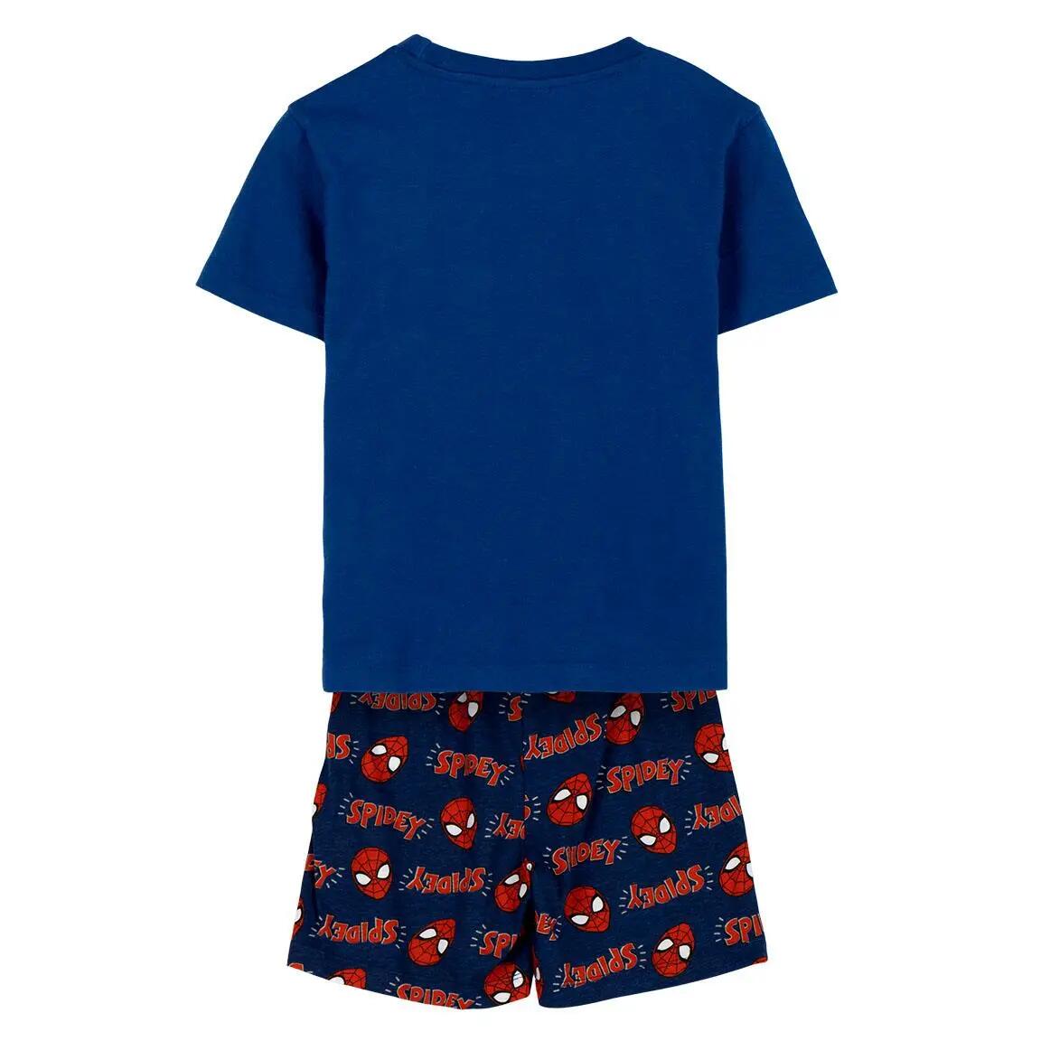 Schlafanzug Kurz Kinder Spiderman Zweiteilig aus Baumwolle Blau 2/5