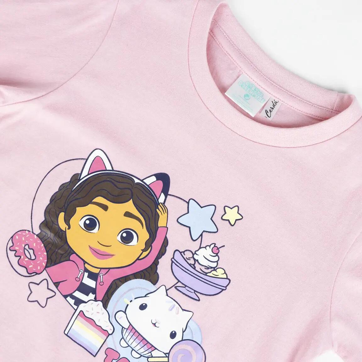 Pyjama Long Enfant Gabby's Dollhouse Deux Pièces en Coton Rose 3/6