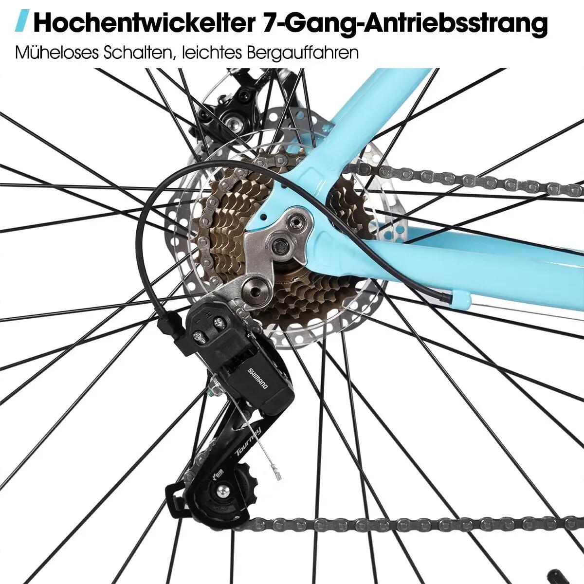 Damen Herren Citybike 28 Zoll 7-Gang Aluminium Scheibenbremse 700C 4/7