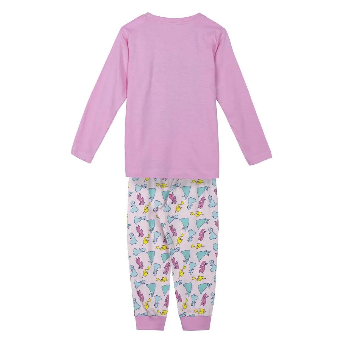 Pyjama Long Enfant Princess Deux Pièces en Coton Rose 2/6