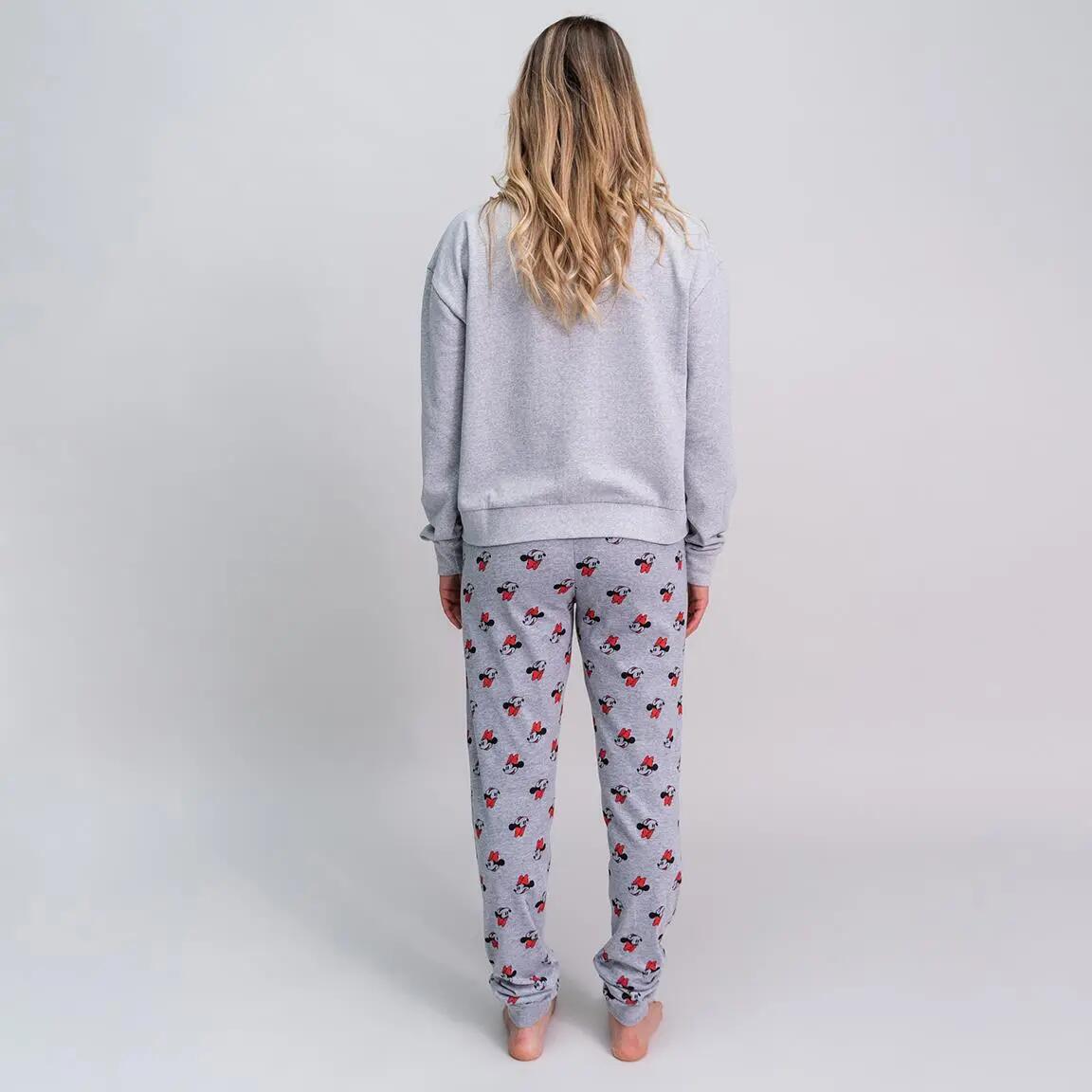 Pyjama Lang Volwassenen Minnie Tweedelig van Katoen Grijs 5/5