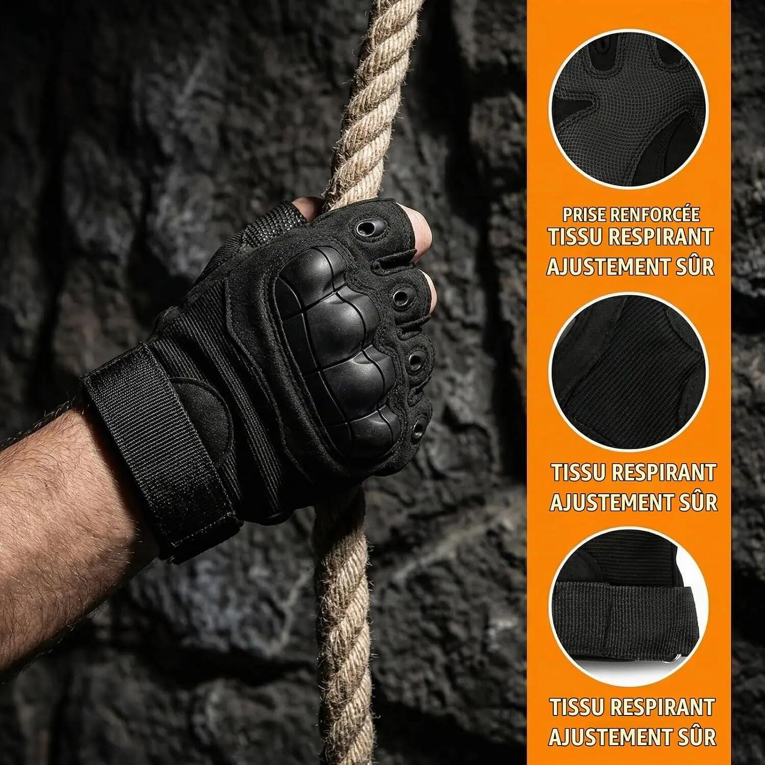 Gants de cyclisme sans doigts — antidérapants et respirants, dotés d'un design d 7/8