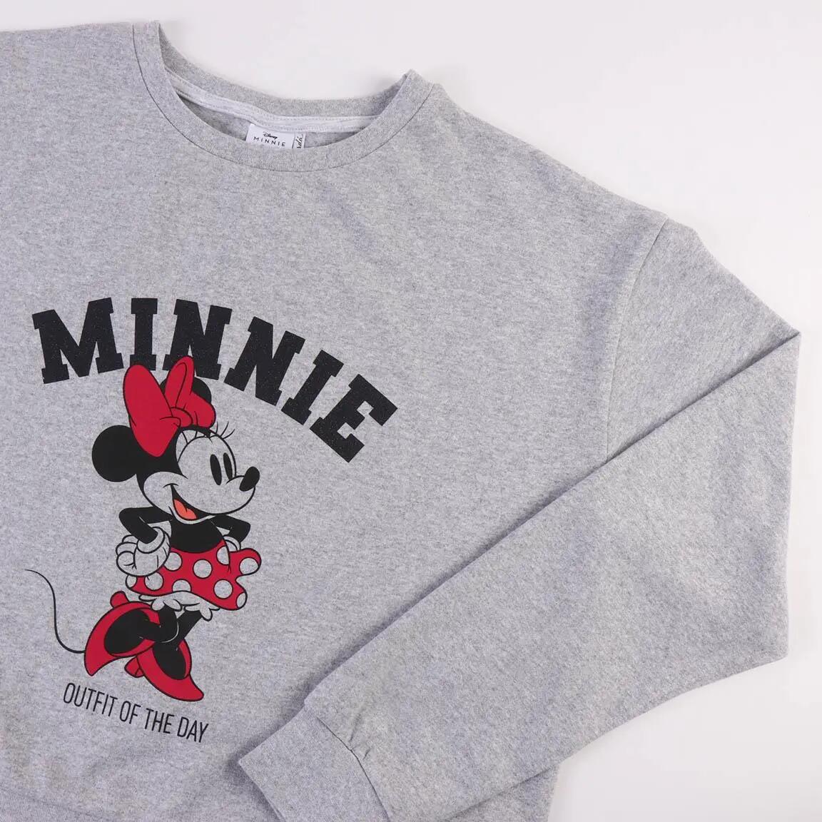 Pyjama Lang Volwassenen Minnie Tweedelig van Katoen Grijs 3/5