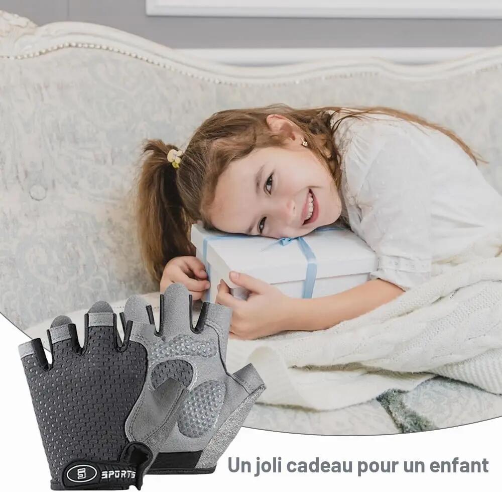Gants de cyclisme pour enfants de 6 à 12 ans – Gants de sport antidérapants à do 4/6