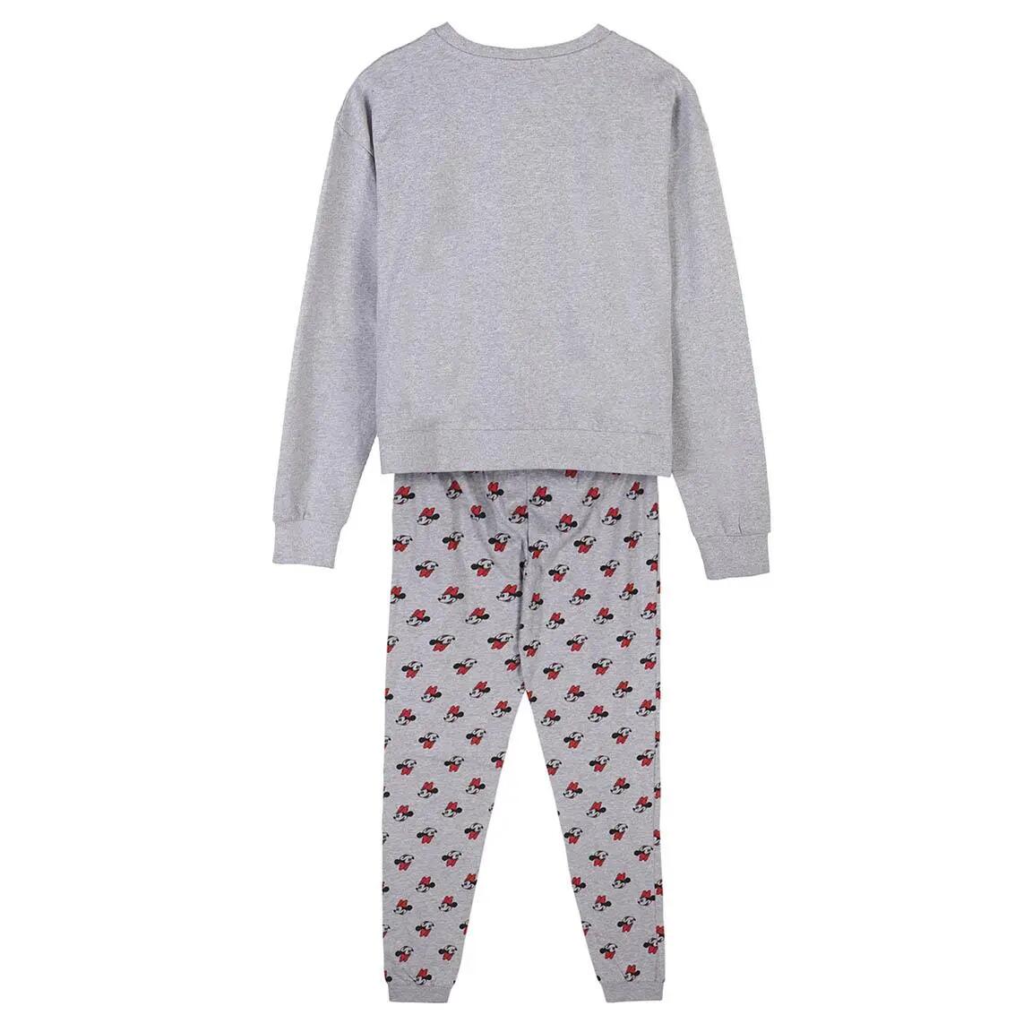 Pyjama Lang Volwassenen Minnie Tweedelig van Katoen Grijs 2/5