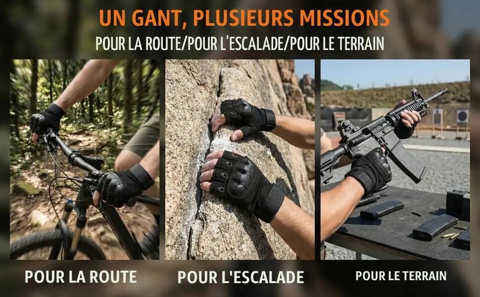 Gants de cyclisme sans doigts — antidérapants et respirants, dotés d'un design d 5/8