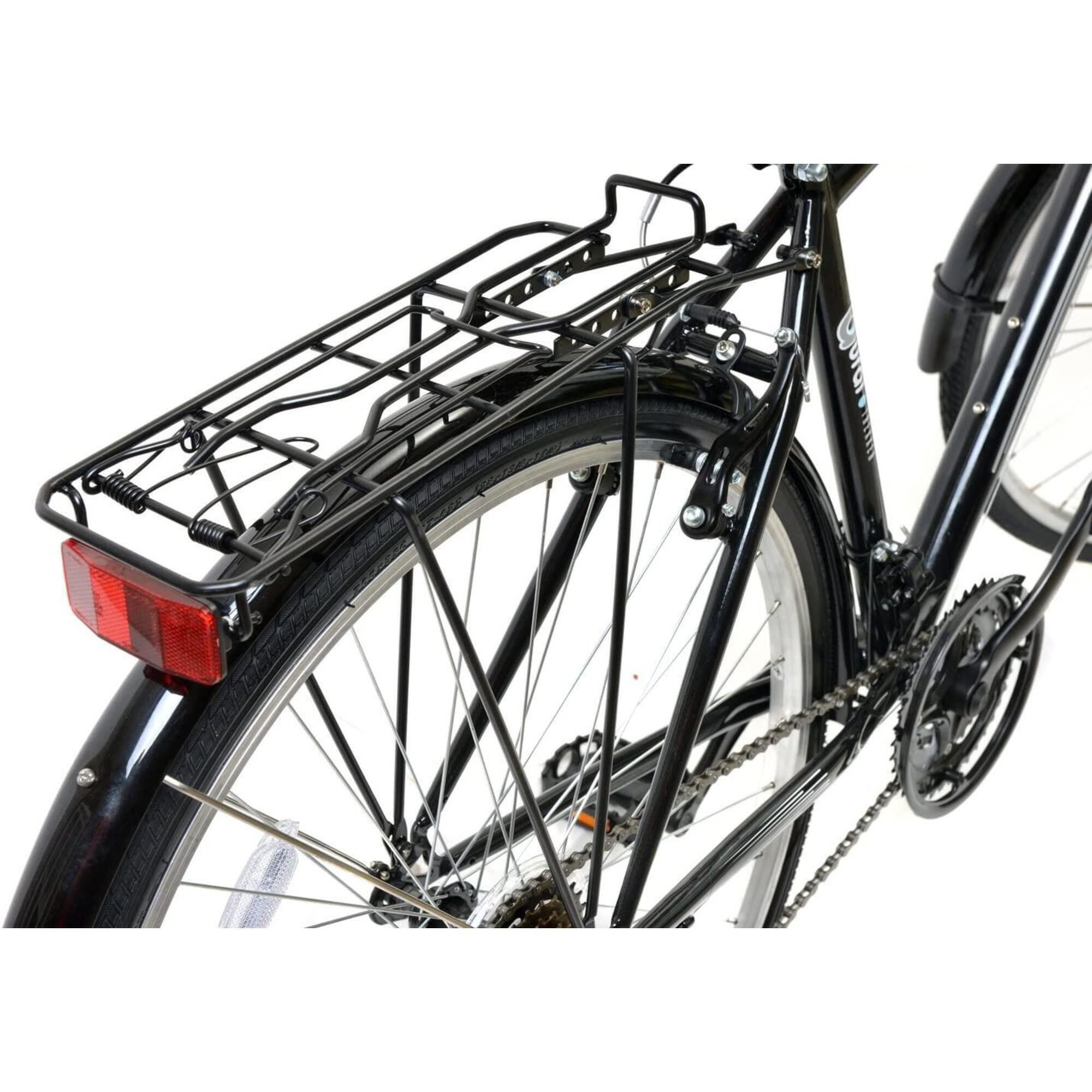 Aurai Trekker Crossbar Hybrid Bicycle, 700c Wheel, 18 Speed - Black 5/5