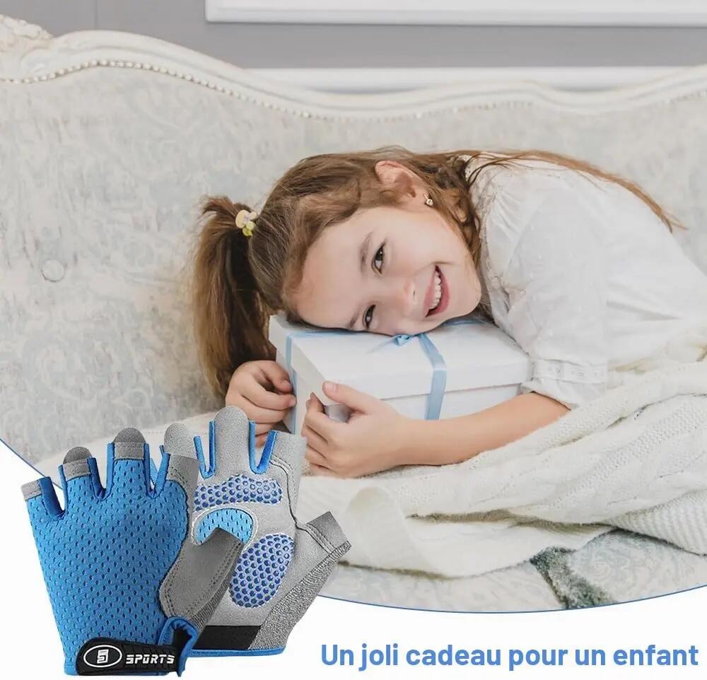 Gants de cyclisme pour enfants de 6 à 12 ans – Gants de sport antidérapants à do 4/6