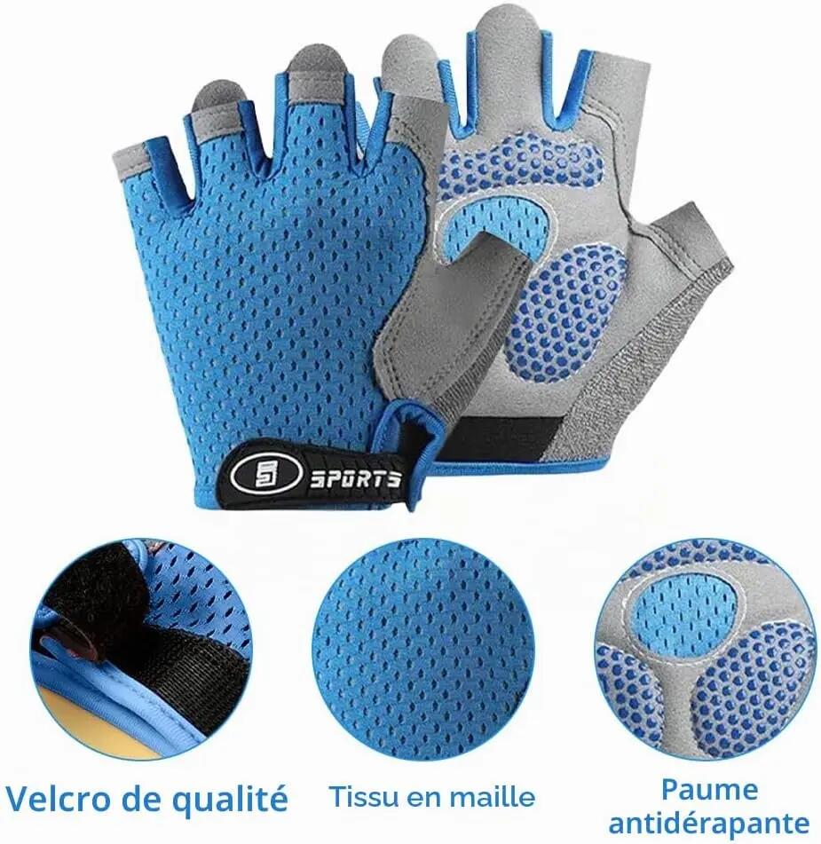 Gants de cyclisme pour enfants de 6 à 12 ans – Gants de sport antidérapants à do 2/6