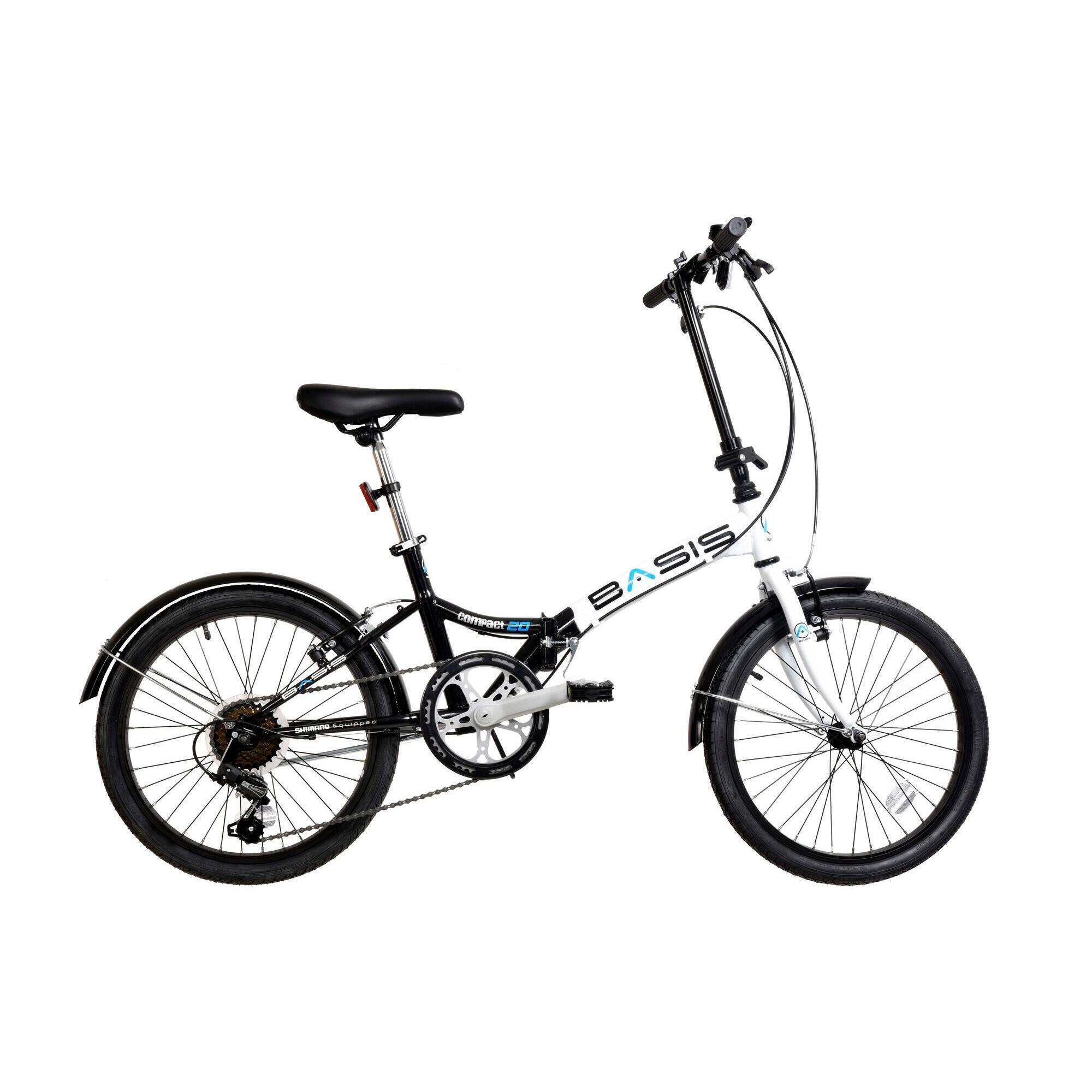 Basis Compact 20" Folding Commuter Bicycle - Black/White 1/2