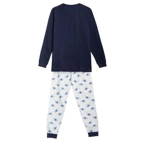 Pyjama Lang Volwassenen Stitch Tweedelig van Katoen Blauw 3/3