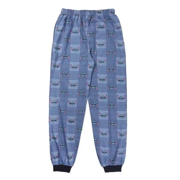 Pyjama Lang Volwassenen Stitch Tweedelig van Katoen Blauw 6/6