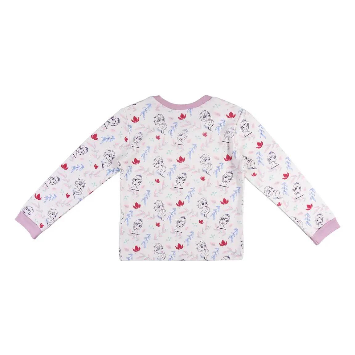 Pijama Largo Infantil Frozen de Dos Piezas de Algodón Beige 3/6