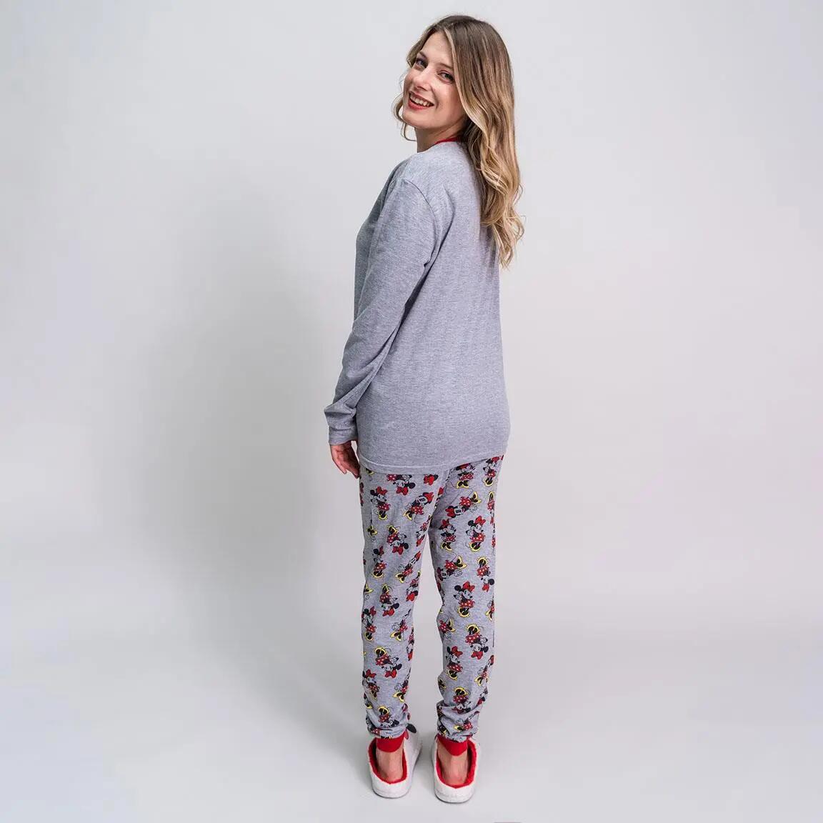 Pyjama Lang Volwassenen Minnie Tweedelig van Katoen Grijs 5/5