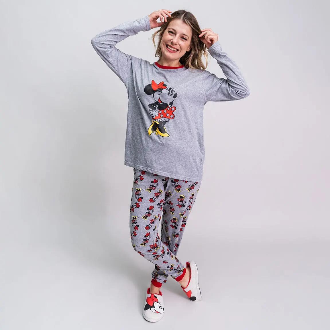 Pyjama Lang Volwassenen Minnie Tweedelig van Katoen Grijs 4/5
