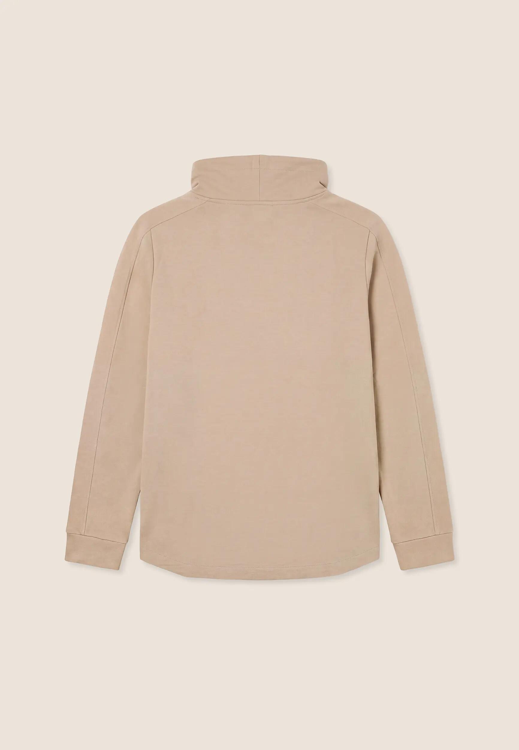 Sweat-shirt coupe classique pour femmes, avec col montant et bas asymétrique 2/3
