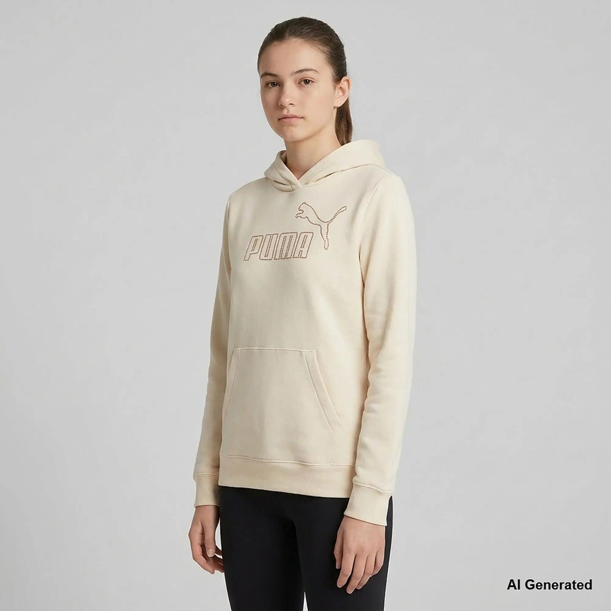 Sweatshirt Puma Ess Rhinestone Hoodie Fl G Enfant 3/4