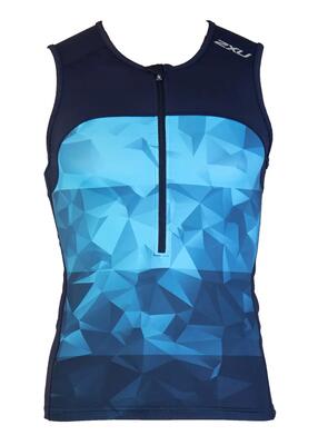 2xu active tri singlet voor heren - midnight/blue terrain