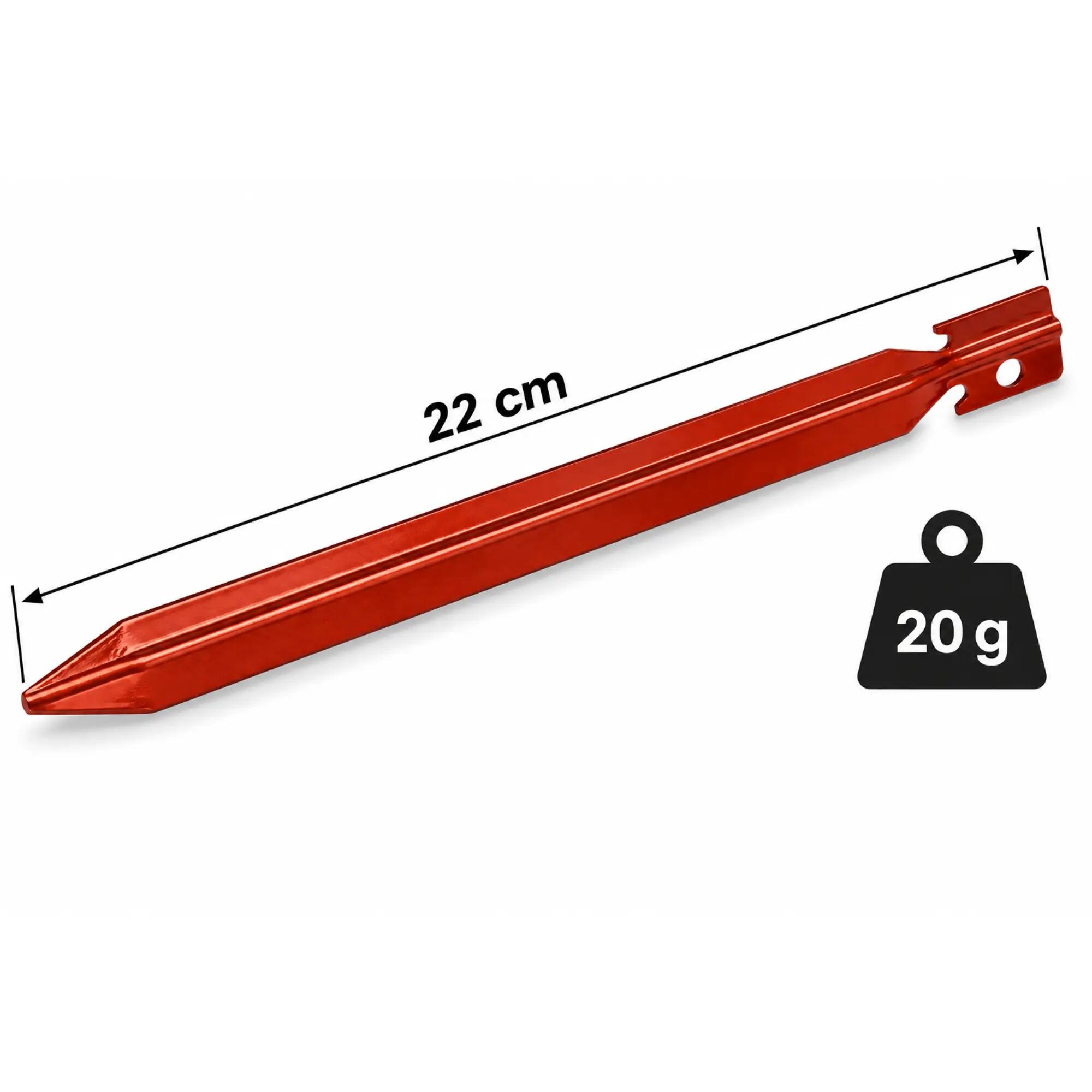 Alu Heringe Rot 5 Pack 22 cm 20 Gram Erdnagel Zeltpflöcke 2/5