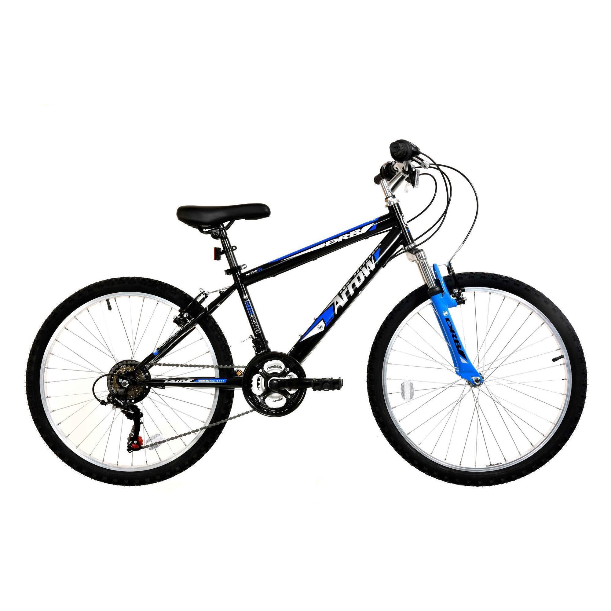 DALLINGRIDGE Dallingridge Arrow Boys Hardtail Mountain Bike, 24In Wheel, 18 Speed - Black/Blu
