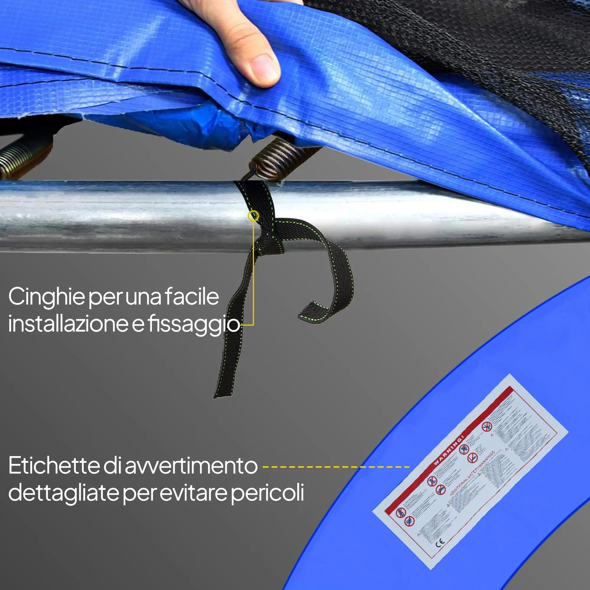 Bordure rembourrée pour trampoline, protection de jardin en plastique, Ø 244 cm, 8/9