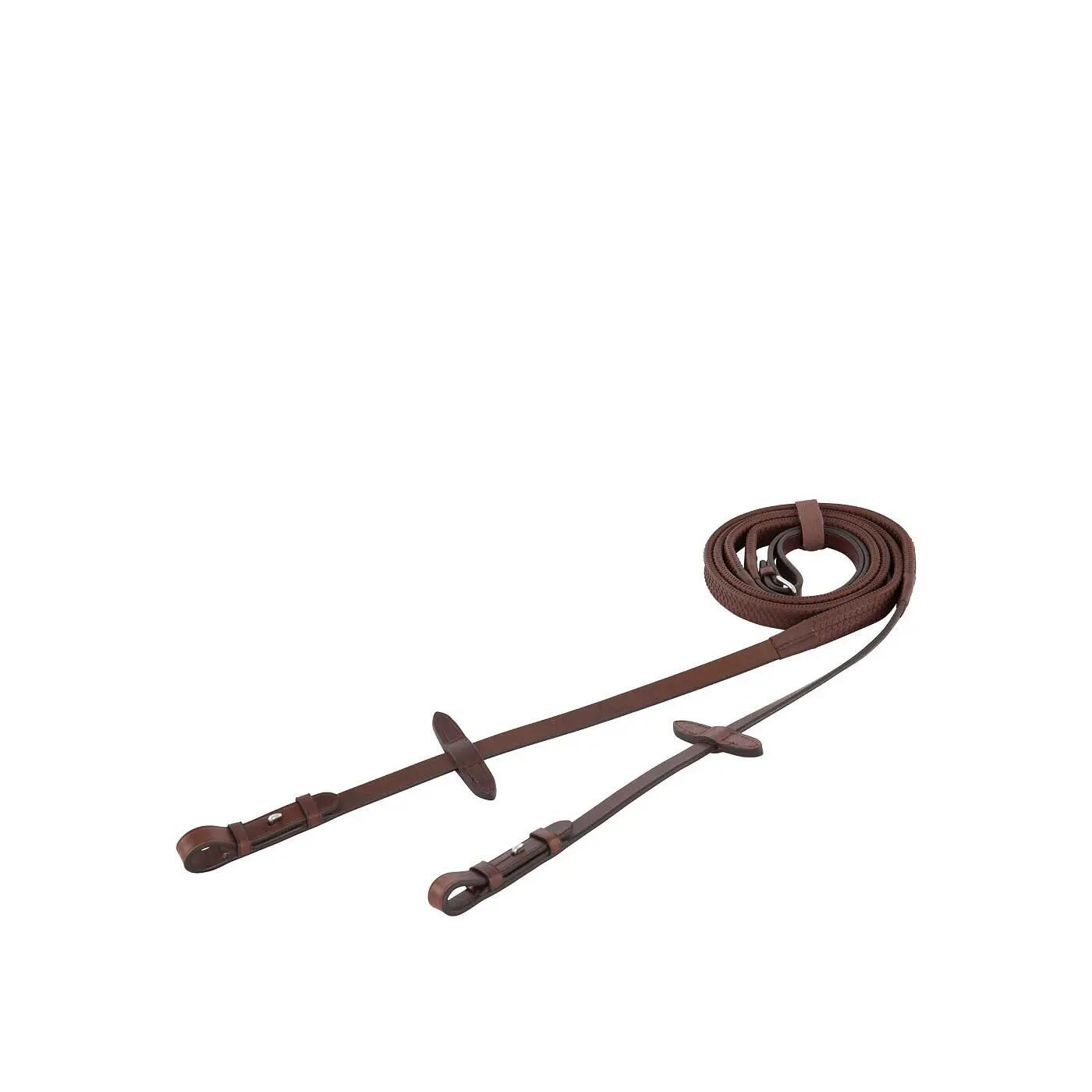 Gumowe lejce dla koni z okrągłą, ślepą pętlą BR Equitation Eventa Pro Grip 7/11