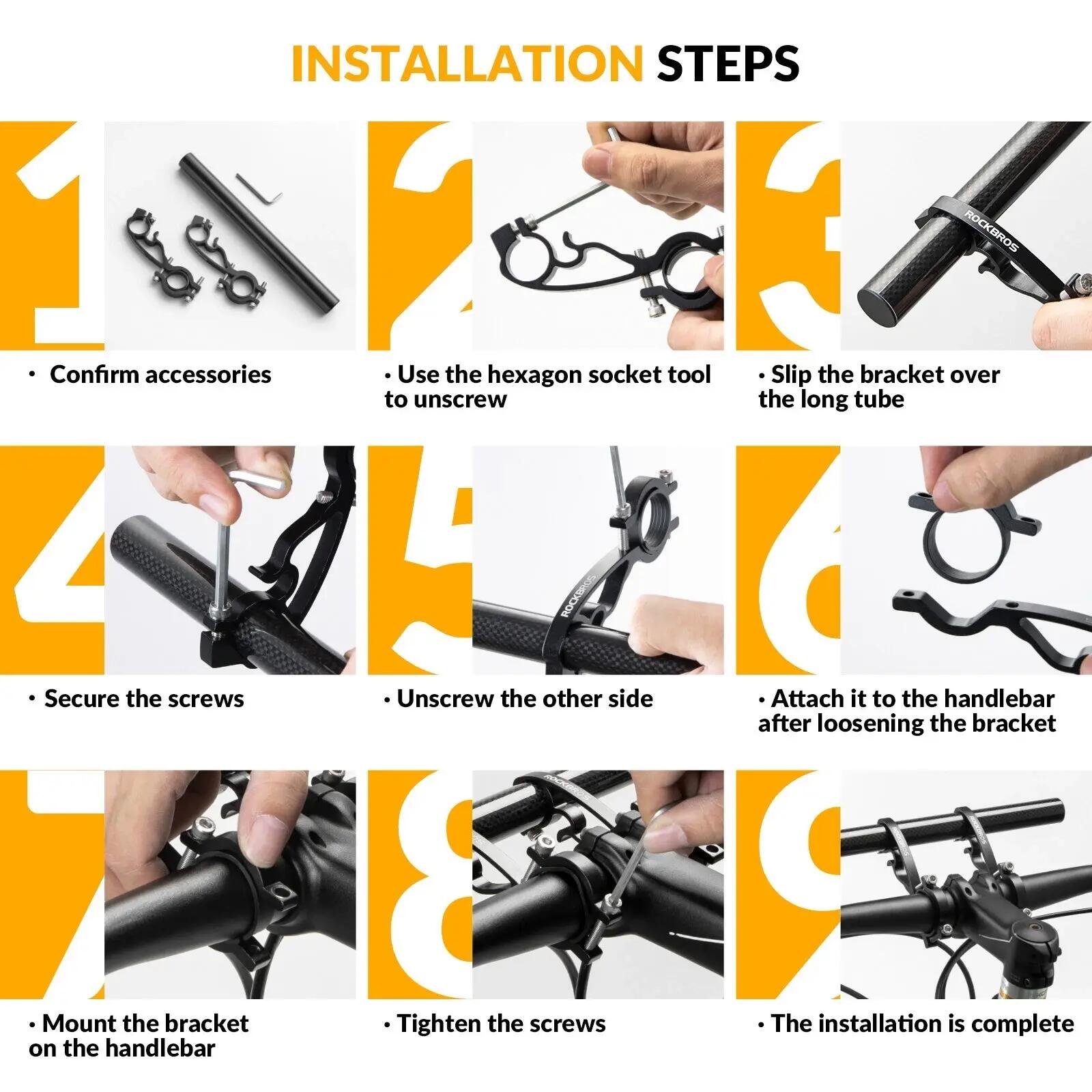ROCKBROS Extension de guidon en aluminium 6/6