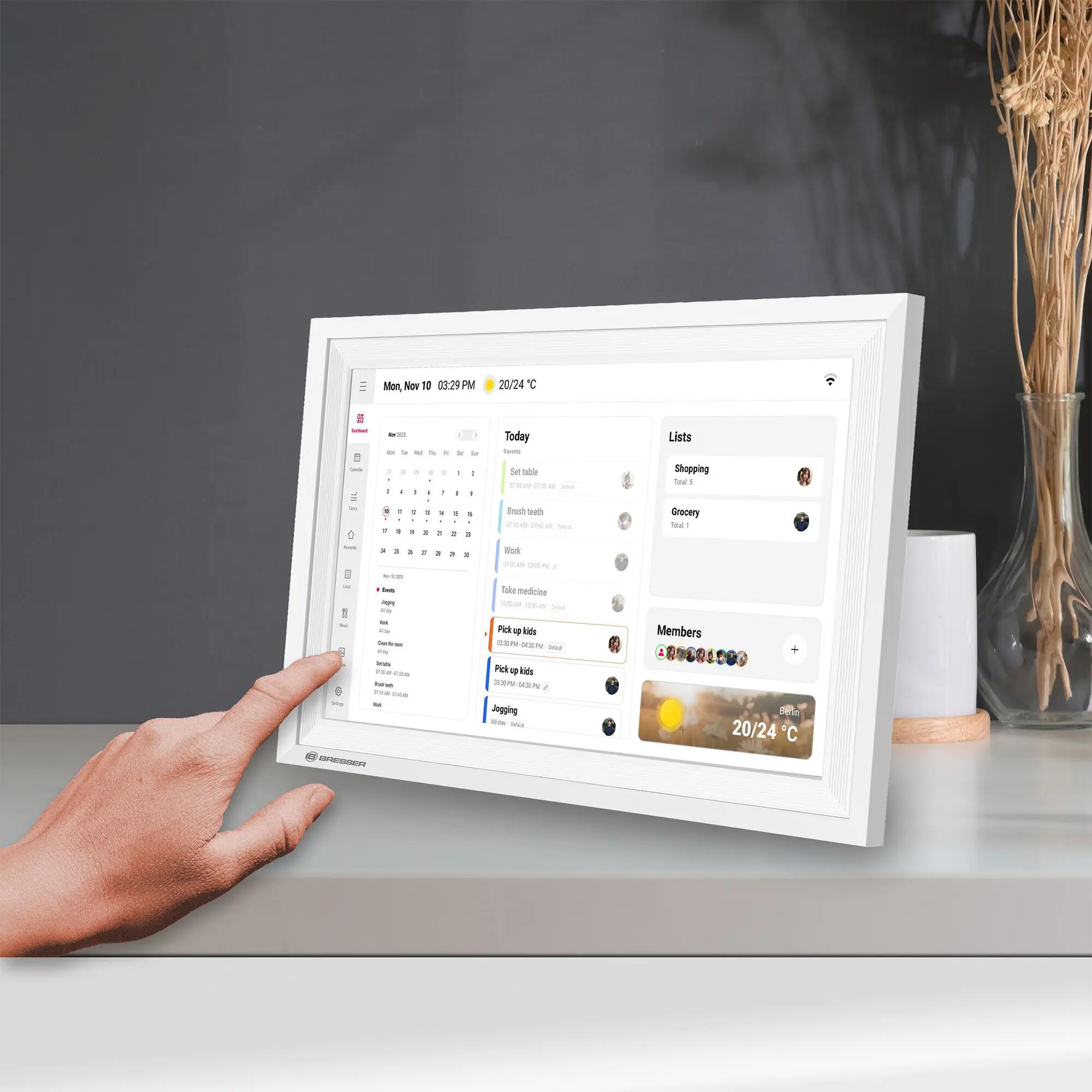 BRESSER Calendario Digital MeteoPix Touch 10.1 6/8