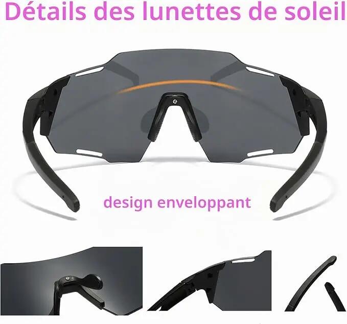 Lunettes de cyclisme, lunettes de soleil pour hommes et femmes, protection UV400 4/6