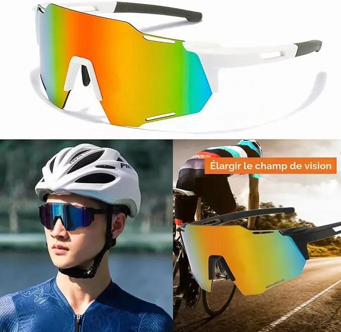 Lunettes de cyclisme, lunettes de soleil pour hommes et femmes, protection UV400 3/6