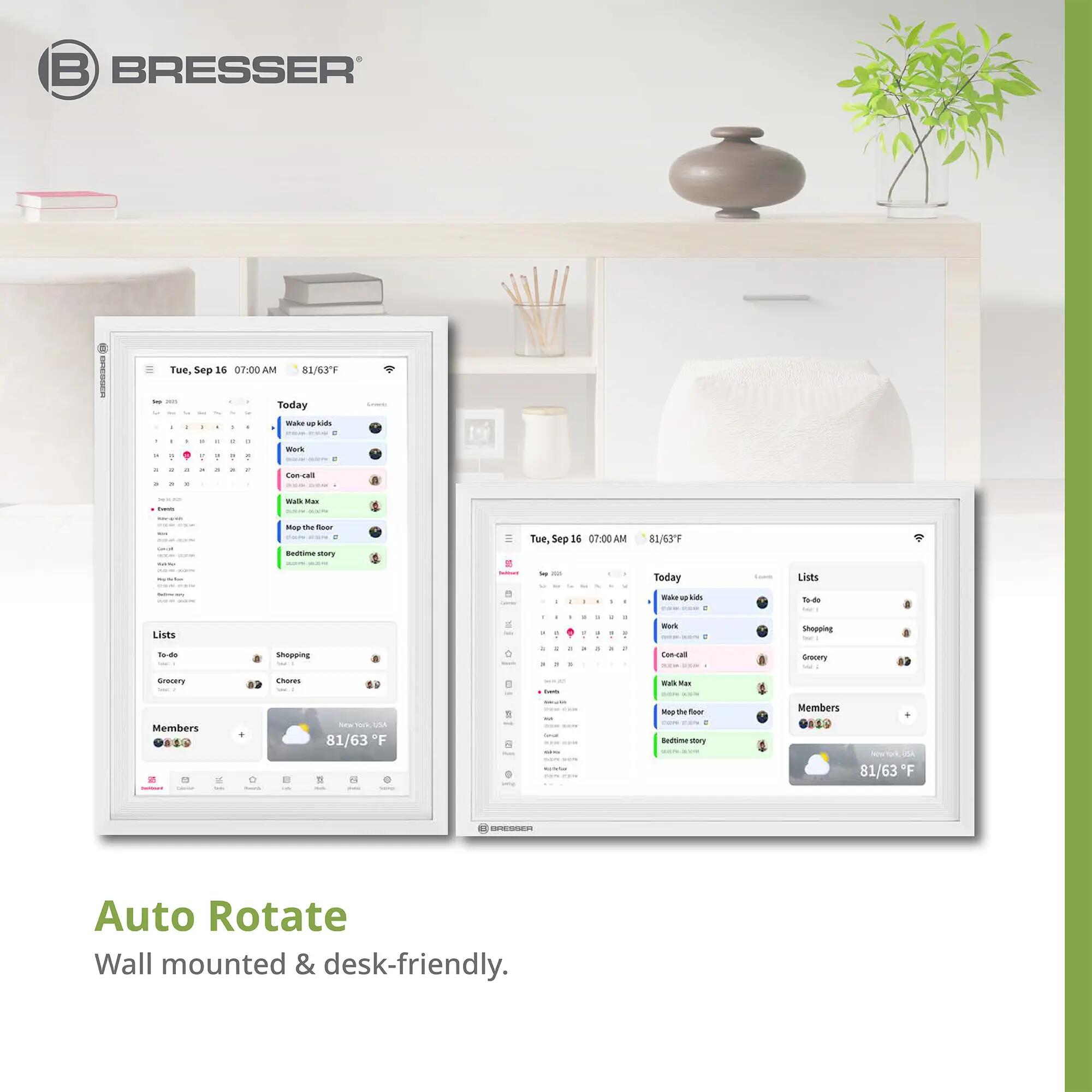 BRESSER Calendario Digital MeteoPix Touch 10.1 4/8