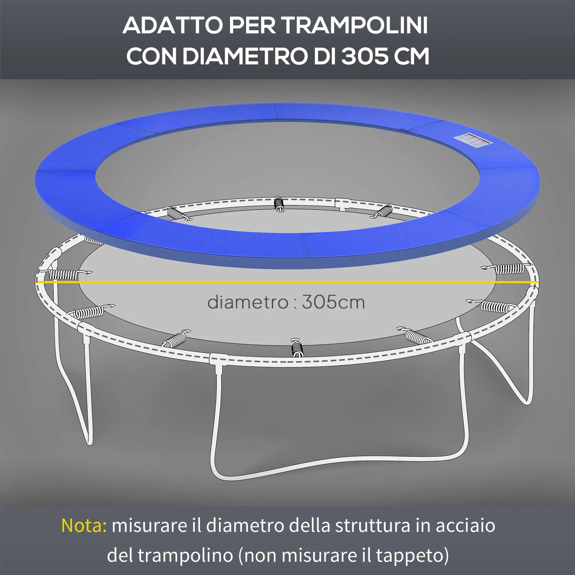 Housse de protection pour trampoline Ø305 cm, en plastique et PE avec rembourrag 7/9